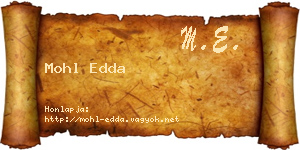 Mohl Edda névjegykártya
